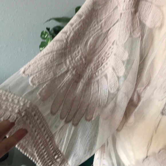 Summer Bohemian Swim Cover Up Natural Textured LIKE NEW FINAL SALE Med - Picture 3 of 9